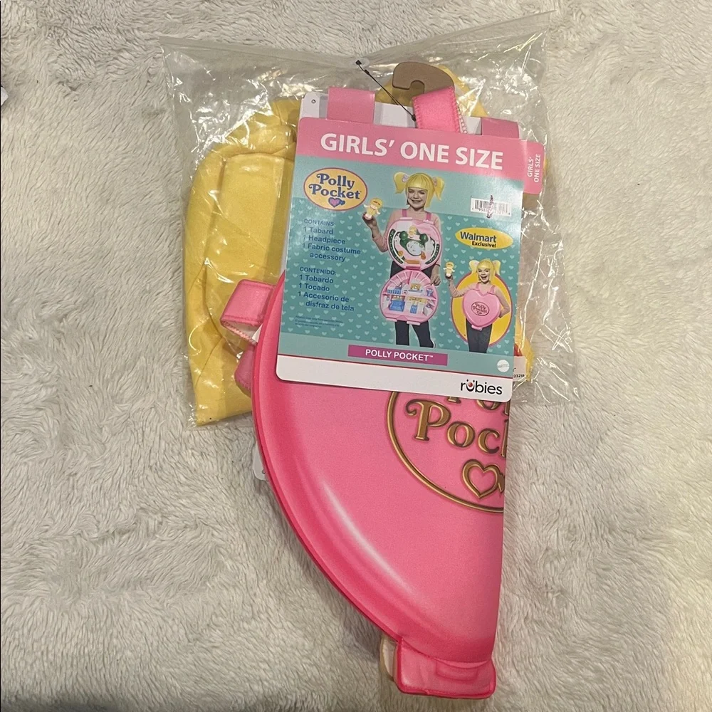 *NEW* POLLY POCKET GIRLS PINK HEART LOCKET COSTUME ONE SIZE - Picture 6 of 8